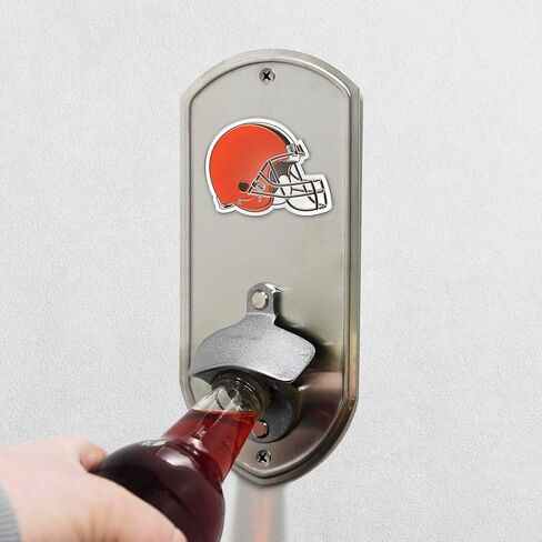 Fanmats 45226 NFL - Cleveland Browns Wall Bottle Bother | كروم | 8.5 "× 4" x 1.25 | شعار براونس خوذة أولي in Kuwait
