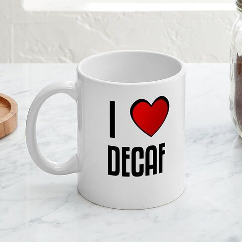 CafePress I LOVE DECAF Mug 11 oz (325 ml) Ceramic Coffee Mug in Saudi Arabia