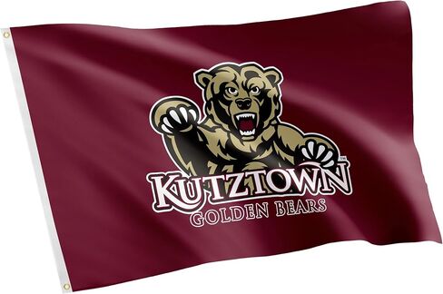 Desert Cactus Kutztown University Ku Flag - 3 × 5 أقدام لافتة الدببة الذهبية ، النسيج المتين الداخلي/الخارجي ، تصميم البوليستر 100 ٪ (النمط 1) in Saudi Arabia