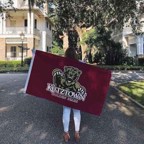 Desert Cactus Kutztown University Ku Flag - 3 × 5 أقدام لافتة الدببة الذهبية ، النسيج المتين الداخلي/الخارجي ، تصميم البوليستر 100 ٪ (النمط 1) in Saudi Arabia