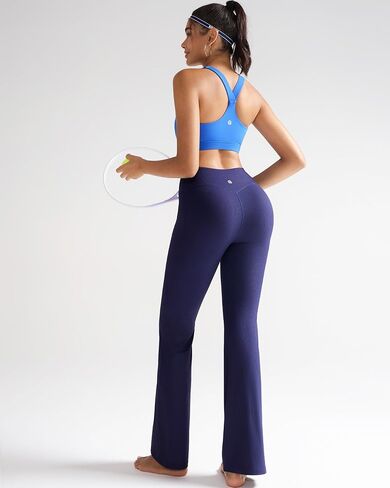 RUNNING GIRL Womens Ribbed V Crossover High Waist Yoga Pants Flare Leggings for Women with Side Pockets in Saudi Arabia