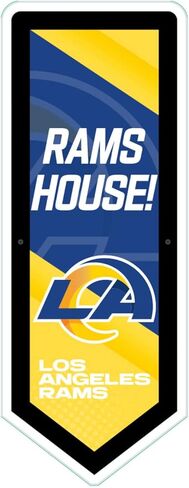 فريق Sports America Evergreen NFL Los Angeles Rams | فائقة الرقيقة LED LED SIGN DECER | لافتة راية كبيرة | 9 × 23 بوصة | صنع في الولايات المتحدة in Kuwait