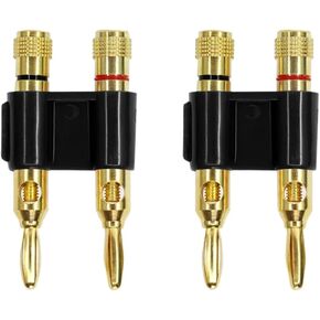20PCS 4mm Double Banana Plug Test Wire Connector - Solder-Free Lantern Head & Gold Plated Terminal Connector(Red10Pcs Black10Pcs) in Saudi Arabia