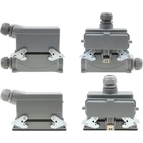 HDC-HE-024 Rectangular Heavy Duty Connector 24 Pins Industrial Aviation Waterproof Plug Socket with Protective Cover 500V 16A(24high Base Side Out) in Saudi Arabia