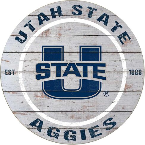 KH Sports Fan Utah State Aggies Signed Dircle Sign ، 20 × 20 بوصة ، ديكور Aggies لغرفة النوم ، كهف المروحة ، غرفة المعيشة ؛ اعرض روح فريقك مع فن الحائط في ولاية يوتا هذه in Kuwait
