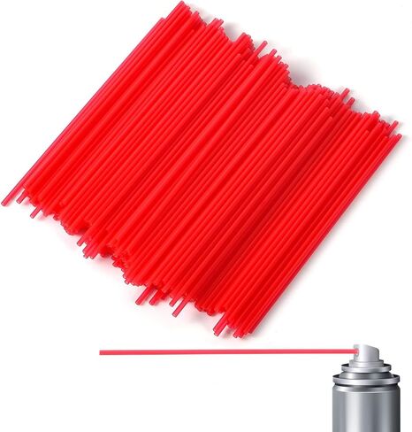 200pcs Spray Can Straws, 4.72in Long Red PP Material Aerosol Spray Can Replacement Straws Tips Extension Tubes for Paint Cleaner Lubricant Oil Narrow Space in Saudi Arabia