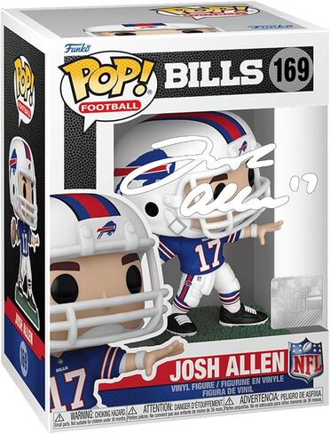 Josh Allen #169 Facsimile وقع إعادة طبع ليزر موقعة Funko Pop! كرة القدم اتحاد كرة القدم الأميركي: تمثال بوفالو فواتير مع حالة الحامي in Saudi Arabia