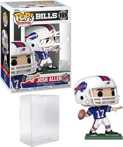 Josh Allen #169 Facsimile وقع إعادة طبع ليزر موقعة Funko Pop! كرة القدم اتحاد كرة القدم الأميركي: تمثال بوفالو فواتير مع حالة الحامي in Saudi Arabia