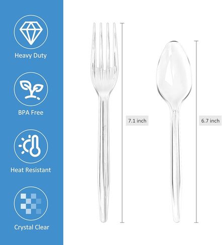 100 Count Count Plastic Silverware و Heaft Dicky 50 Forks و 50 ملاعق قابلة للتخلص من أدوات أدوات أدوات أدوات مائدة لمستلزمات الحفلات in Saudi Arabia
