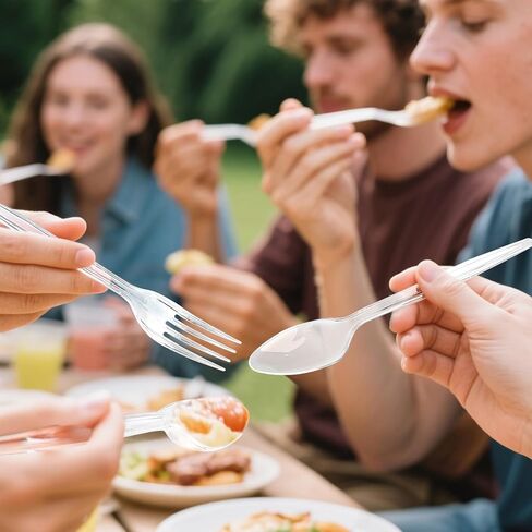 100 Count Count Plastic Silverware و Heaft Dicky 50 Forks و 50 ملاعق قابلة للتخلص من أدوات أدوات أدوات أدوات مائدة لمستلزمات الحفلات in Saudi Arabia