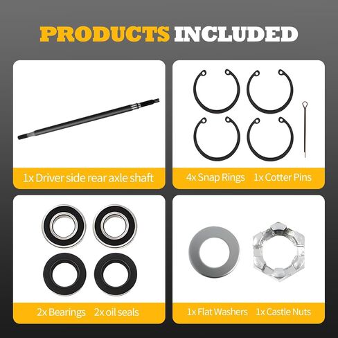 620337 Golf Cart Driver Side Rear Axle Shaft with Bearing Seal Kit Compatible with RXV Electric 2008-UP Replace 614208 in Saudi Arabia