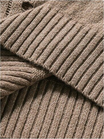 WDIRARA Men's Ripped Distressed Sweater Crewneck Long Sleeve Pullovers Oversized Knit Top in Saudi Arabia