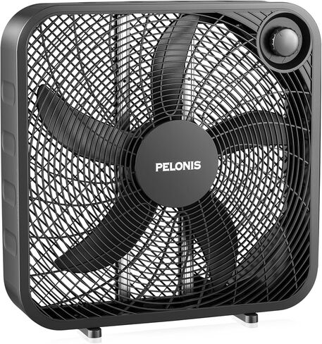 Pelonis 20 بوصة مروحة مربع - 3 سرعات ، 25 قدم/ثانية ، عشاق الأرضيات ، رمي الهواء المتفوق (2295 CFM) ، الوزن الخفيف ، 5 شفرات ، محمولة ودائمة لغرفة النوم ، المكتب ، غرفة المعيشة ، المرآب in Kuwait