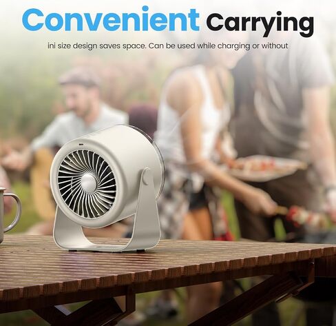 WSKEN Desk Fan with Battery Operated, Quiet Digital Display Portable Fan for Office, Bedroom, Kitchen, Home, Outdoor, 100 Speeds 115° Tilt Small Travel Camping Table Fan,Bluish Black in Kuwait