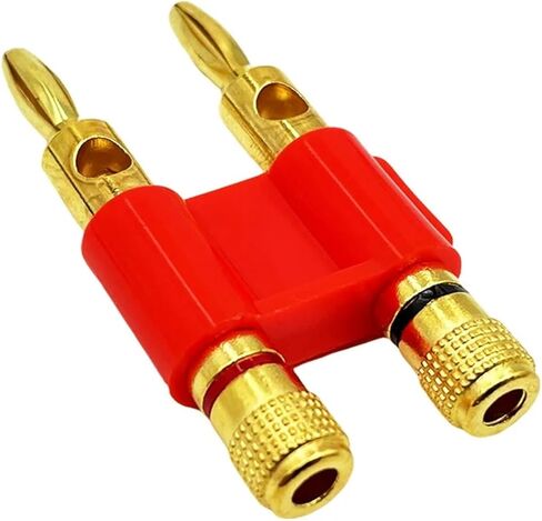 20PCS 4mm Double Banana Plug Test Wire Connector - Solder-Free Lantern Head & Gold Plated Terminal Connector(Red10Pcs Black10Pcs) in Saudi Arabia