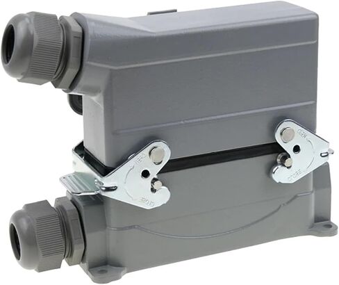 HDC-HE-024 Rectangular Heavy Duty Connector 24 Pins Industrial Aviation Waterproof Plug Socket with Protective Cover 500V 16A(24high Base Side Out) in Saudi Arabia