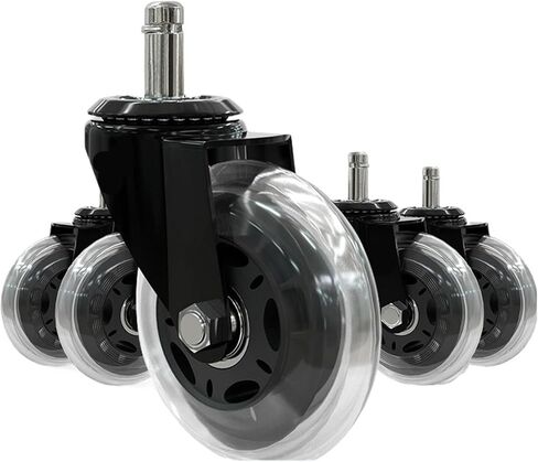 5 Pieces/Batch 3-inch electrophoresis/Galvanized M10/11 * 22mm/Insert Rod/Screw M8 PU Wheel/Office Chair Wheel/Polyurethane Caster(Galvanized-M8) in Saudi Arabia