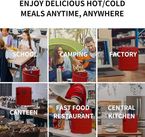 حاوية حساء معزولة من Plieren لتسخين الطعام التجاري للطعام الساخن أو البارد، صندوق ساخن سعة 2.5 جالون لتقديم الطعام، مبرد طعام مع 4 أبازيم ومقابض وملعقة، حامل حساء للمطعم والمقصف والمنزل in Kuwait