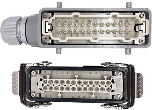 Heavy Duty Connectors HDC-HE-024-1/2/3/4 F/M 24pin Industrial Rectangular Aviation Connector Plug 16A 500V Screw Connection(Hdc-he-024-4) in Saudi Arabia