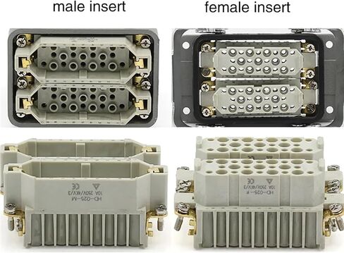 HDC-HDD-050-1/2 Rectangular Heavy Duty Connector 50 core Industrial Aviation Plug Socket Crimp The Connecting pin 250V 10A in Saudi Arabia