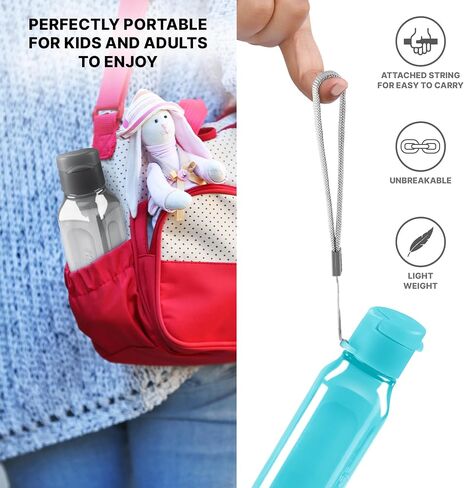 Milton 4 Pack 6 و 12 Oz Kids Bottle for School Leak Free Flip Flip- زجاجة مياه رياضية صغيرة محمولة للبالغين يحملون حزب الحفلات لصالح جوائز الأطفال. in Saudi Arabia