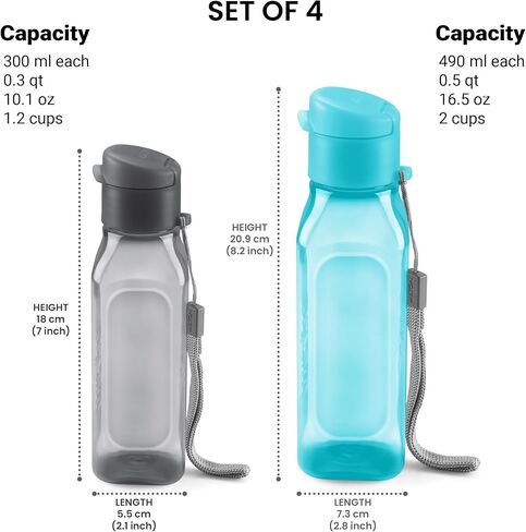 Milton 4 Pack 6 و 12 Oz Kids Bottle for School Leak Free Flip Flip- زجاجة مياه رياضية صغيرة محمولة للبالغين يحملون حزب الحفلات لصالح جوائز الأطفال. in Saudi Arabia
