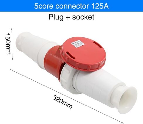 مقبس التوصيل الصناعي المقاوم للماء 3 Core 4 Core 5 Hole Hole 125a Connector Aviation Socket (5 Core Red) in Kuwait