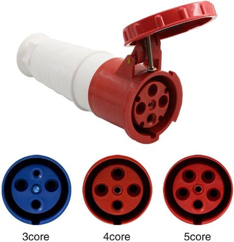 Waterproof Industrial Plug Socket 3 core 4 core 5 core Hole 125A Connector Aviation Socket(5 Core Red) in Saudi Arabia