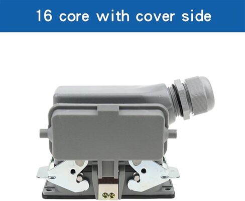 HDC-HE-016 Rectangular Heavy Duty Connector 16 Pins Industrial Aviation Waterproof Plug Socket with Protective Cover 500V 16A(16 Core Top Line) in Saudi Arabia