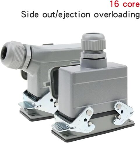 HDC-HE-016 Rectangular Heavy Duty Connector 16 Pins Industrial Aviation Waterproof Plug Socket with Protective Cover 500V 16A(16 Core Top Line) in Saudi Arabia