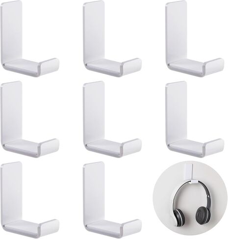 Weewooday 8 Headphone Hanger Headphone Holder Wall Headphone Hook Desk Bulk Adhesive Headset Wall Mount Headphone Stand for General Purpose Game Headphones in Saudi Arabia