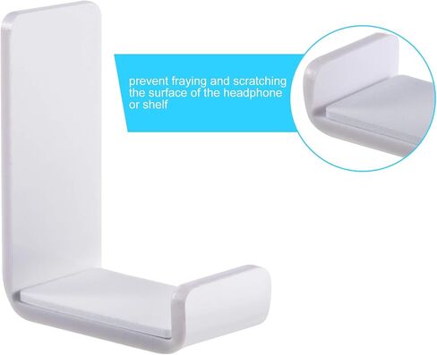 Weewooday 8 Headphone Hanger Headphone Holder Wall Headphone Hook Desk Bulk Adhesive Headset Wall Mount Headphone Stand for General Purpose Game Headphones in Saudi Arabia