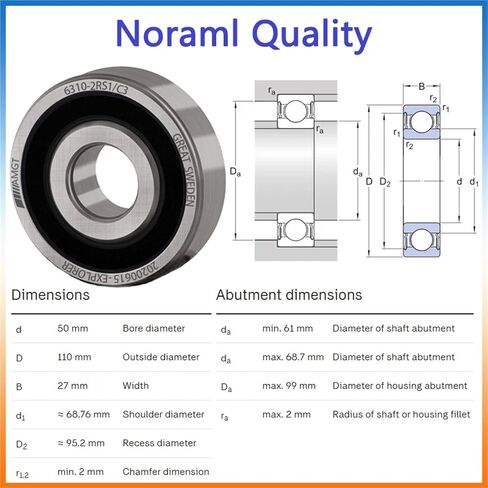 1Pcs Bearing 6310 6310-2RS 6310-2Z 6310-2ZN 6310NR 6310-2RSNR Deep Groove Ball Bearing(6310NP5C3) in Saudi Arabia