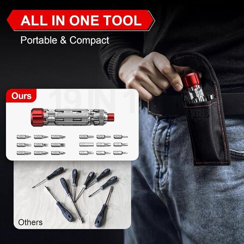 jorest 19 في 1 screcldriver multibit set tool edc multi screwdriver tool All in One ، Hids Higs Ideas for Men dad ، سائق المسمار المغناطيسي مع Torx Phillips Hex ، مجموعة إصلاح الجيب للدراجة والأثاث in Kuwait