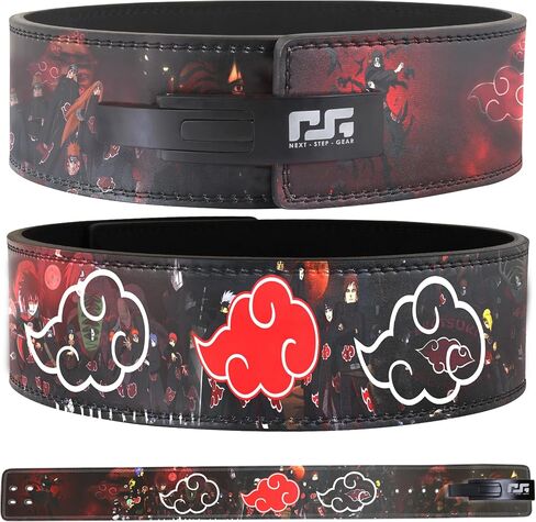 Anime-Inspired Weightlifting Belt - Durable Gym Belt for Powerlifting, Squats & Deadlifts - Adjustable Belt with Akatsuki Cloud Design for Fitness & Strength Training - Unisex in Saudi Arabia