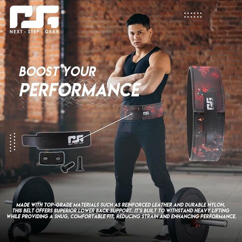 Anime-Inspired Weightlifting Belt - Durable Gym Belt for Powerlifting, Squats & Deadlifts - Adjustable Belt with Akatsuki Cloud Design for Fitness & Strength Training - Unisex in Saudi Arabia