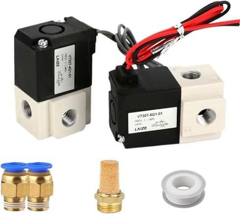3/2 Way Pneumatic Vacuum Solenoid Valve Pilot-Operated Frequency Direct-acting 2 Position 3 Way 220V 24V 12V VT307V(With 8mm fitting) in Saudi Arabia