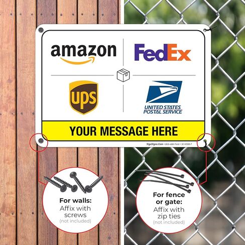 Package Delivery Custom Sign, 10x14 Inches, Rust Free .040 Aluminum, Fade Resistant, Made in USA by Signs in Saudi Arabia