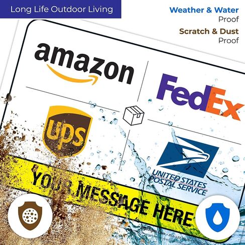 Package Delivery Custom Sign, 10x14 Inches, Rust Free .040 Aluminum, Fade Resistant, Made in USA by Signs in Saudi Arabia