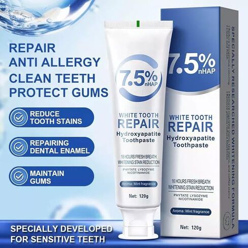 Hydroxyapatite Toothpaste for Enamel Protection & Tooth Strength, Mint Flavor, Fresh Breath, Daily Use in Saudi Arabia