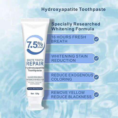 Hydroxyapatite Toothpaste for Enamel Protection & Tooth Strength, Mint Flavor, Fresh Breath, Daily Use in Saudi Arabia