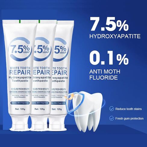 Hydroxyapatite Toothpaste for Enamel Protection and Tooth Strengthening,Hidroxiapatita Toothpaste,Gentle Mint,Fresh Breath,Daily Use for Oral Health,4.23 OZ in Saudi Arabia
