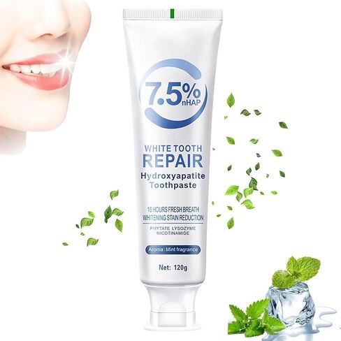 Hydroxyapatite Toothpaste for Enamel Protection and Tooth Strengthening,Hidroxiapatita Toothpaste,Gentle Mint,Fresh Breath,Daily Use for Oral Health,4.23 OZ in Saudi Arabia