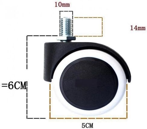 (5 Pack) Universal Swivel Chair Wheel Caster Office Roller Computer Accessories Pulley(Circlip) in Saudi Arabia