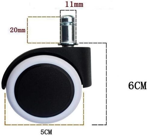 (5 Pack) Universal Swivel Chair Wheel Caster Office Roller Computer Accessories Pulley(Circlip) in Saudi Arabia