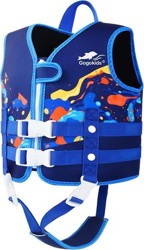 Gogokids Toddler Swim Vest, Kids Float Jacket with Dual Adjustable Strap, Child Swimming Pool Vest for 2-8 Years Swimming Learning in Saudi Arabia