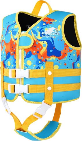 Gogokids Toddler Swim Vest, Kids Float Jacket with Dual Adjustable Strap, Child Swimming Pool Vest for 2-8 Years Swimming Learning in Saudi Arabia