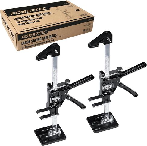 Powertec 71912 لتوفير العمالة Arm Jack 2 Pack - 220 رطلاً رافعة الأثاث الشاق ، 10 بوصة قابلة للتعديل ، للخزانات والأبواب والأجهزة والتركيب وتحسين المنزل in Saudi Arabia