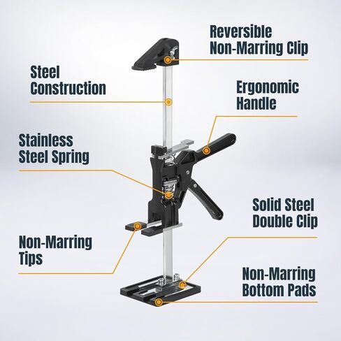 Powertec 71912 لتوفير العمالة Arm Jack 2 Pack - 220 رطلاً رافعة الأثاث الشاق ، 10 بوصة قابلة للتعديل ، للخزانات والأبواب والأجهزة والتركيب وتحسين المنزل in Saudi Arabia