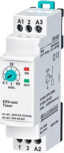 ERV-60D على التتابع وقت التأخير القابل للتعديل (0.1-60 دقيقة.) 1PCS (150-260VAC 24VDC) in Kuwait
